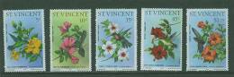 5S0126 Colibri Hibiscus 444 à 448 Saint Vincent 1976 Neuf ** - Segler & Kolibris