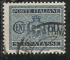 ITALIA REGNO ITALY KINGDOM 1934 SEGNATASSE TAXES DUE TASSE STEMMA CON FASCI COAT OF ARMS CENT. 60 USATO USED - Portomarken