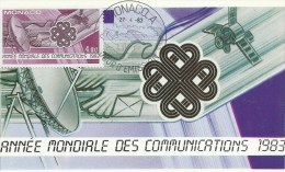 MONACO - Année Mondiale Des Communications - 1983 - Cartoline Maximum