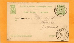 Luxembourg 1895 Card Mailed - Postwaardestukken