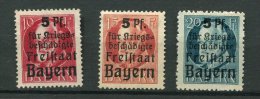 Allemagne Rep De Weimar * N° 171 à 173 - Postfris