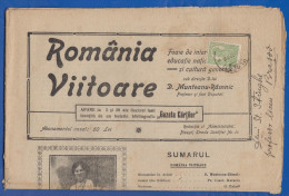 Rumänien; Wrapper 1922; Michel 252; Zeitung Romania Viitoare Nr. 4; 8 Seiten; Ohne Gazeta Cartilor - Briefe U. Dokumente