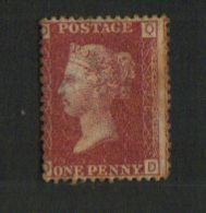 Great Britain   QV  1d  Red  D Q  Plate Number 196  #  57452 - Unclassified