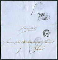 1861 Sweden Germany France ÅNGBÅTSBREV Postage Due Taxe Steamer Rothschild Letter - ... - 1855 Préphilatélie