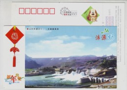 Dam,Hydro Electric Power Plant,CN 06 Jiyuan Mountain & Water Xiaolangdi Multipurpose Hydro Project Pre-stamped Card - Agua