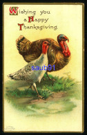 Wishing You A Happy  Thanksgiving  - Dindes - Turkey - Carte Gaufrée - Embossed - Thanksgiving