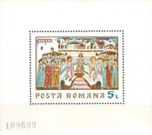 ROMANIA 1970 FRESCO Fr.CHURCH S/S MNH RELIGION, PAINTINGS (3ALL) - Abdijen En Kloosters