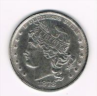 ¨UNITED STATES OF AMERICA  100 CENTS 1878  ( COPY ) - Pièces écrasées (Elongated Coins)