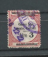 MARCA DA BOLLO- REVENUE - MARCHE  PER CASSA NAZ.ASSIC.SOCIALI LIRE 3 SU CENT.UNO - Revenue Stamps