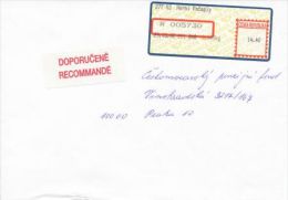 Czech Rep. / APOST (2002) 277 03 Horni Pocaply (R-letter) Tariff: 14,40 CZK; Label "RECOMMANDE" (A08037) - Briefe U. Dokumente