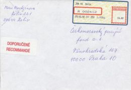 Czech Rep. / APOST (2002) 394 44 Zeliv (R-letter) Tariff: 14,40 CZK; Label "RECOMMANDE" (A08091) - Storia Postale