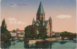 Alte AK Metz 1918, Evangelische Kirche - Lothringen