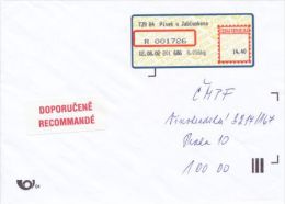 Czech Rep. / APOST (2002) 739 84 Pisek U Jablunkova (R-letter) Tariff: 14,40 CZK; Label "RECOMMANDE" (A08137) - Storia Postale