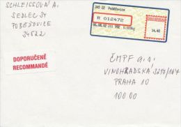 Czech Rep. / APOST (2002) 345 22 Pobezovice (R-letter) Tariff: 14,40 CZK; Label "RECOMMANDE" (A08153) - Storia Postale