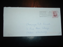 LETTRE POUR FRANCE TP RAINIER 2,30F OBL.MEC. 9-2-1990 MONTE-CARLO + XXXe FESTIVAL INTERNATIONAL DE TELEVISION - Brieven En Documenten