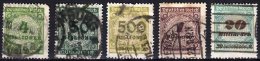 GERMANY 1923 Inflation Issue 5 Values Used - Sonstige & Ohne Zuordnung