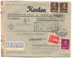 Romania, TIMISOARA, WW2, 1943. Registered, Air Mail, Germany Censorship - World War 2 Letters