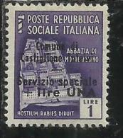 EMISSIONI LOCALI CASTIGLIONE D'INTELVI 1945 LIRE 1 SU 1 MONUMENTI DISTRUTTI MNH - Ortsausgaben/Autonome A.