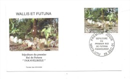 FDC Wallis Et Futuna - Sépulture Du 1er Roi Fakavelikele - Oblitération 28/12/2001 Mata-Utu (1er Jour) - FDC