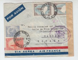 Argentina/Spain MILITARY MADRID CENSORED AIRMAIL COVER 1914 - Briefe U. Dokumente