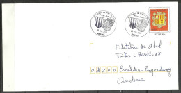 ANDORRA- CORREO FRANCES CARTA CIRCULADA SBRE FRANQUEADO (B.C.09.14) - Lettres & Documents