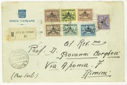 FILATELIA - CITTA' DEL VATICANO - FRONTE LETTERA - SEDE VACANTE  ANNO 1939 RACCOMANDATA - SERIE COMPLETA - Storia Postale