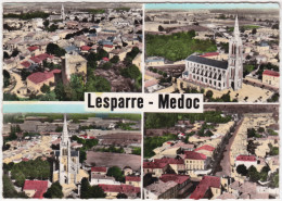 CPSM - GF - Multi Vue En Avion Au Dessus De Lesparre Médoc (Gironde) Vue Aérienne - L'église - Lesparre Medoc