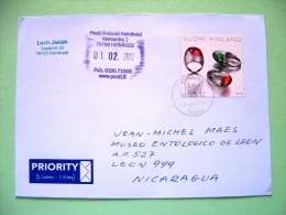 Finland 2012 Cover To Nicaragua - Jewelry Rings - Cartas & Documentos