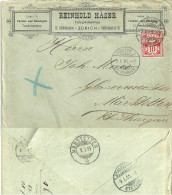 Motiv Brief  "Käser, Tafelglashandlung, Zürich"       1901 - Briefe U. Dokumente