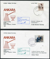 1983 Turkey Germany Ankara - Munchen - Ankara Lufthansa First Flight Erstflug (2) - Luchtpost