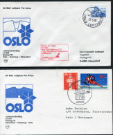 1983 Norway Oslo Germany Dusseldorf Lufthansa First Flight Erstflug (2) - Briefe U. Dokumente