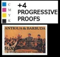 ANTIGUA & BARBUDA 1984 Mao Tse-tung Jeep Lin Piao $1 PROGRESSIVE PROOFS:5 Items     [épreuve Prueba Druckprobe Prova] - Mao Tse-Tung