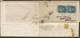 GREAT BRITAIN 1852 2d Blue Pair On Cover SG 13 #CR - Lettres & Documents