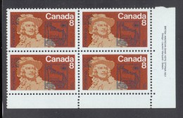 Canada MNH Scott #561 Lower Right Plate Block 8c Frontenac - Lower Right Stamp Is Missing Part Of '9' In '1698' - Plaatfouten En Curiosa