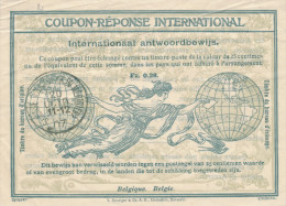 879/22 - Coupon-Réponse No 1 ST JOSSE TEN NOODE 20 Octo 1907 - Date RARE !!! -Catalogue SBEP = Paru Le 26.12.1907 - International Reply Coupons