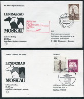 1983 Russia Germany Leningrad - Moscow - Dusseldorf First Flight Erstflug Lufthansa Covers (3) - Briefe U. Dokumente