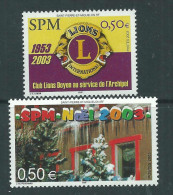 St Pierre Et Miquelon N° 808 / 09  XX Lions Club Et Noël, Les 2 Valeurs Sans Charnière,TB - Usados