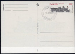 DENMARK 1991 Steam Locomotive  Postal Stationery Card, Cancelled.  Nr. CP1 - Postal Stationery