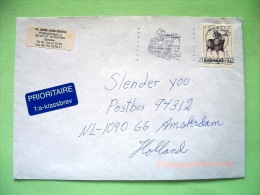 Sweden 2001 Cover Sent To Holland - Deer Alces Tramway Cancel - Brieven En Documenten