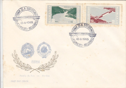 2351- IRON GATES WATER POWER PLANT, COVER FDC, 1965, JOIN ISSUE ROMANIA- YOUGOSLAVIA - Agua