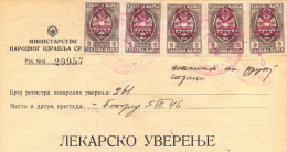 EX YU. Fiscal Revenue Tax Stamps On Document. 15 Stamps. 1946. - Lettres & Documents