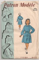 Patron Modèle édité Par L'écho De La Mode. Montsouris. Tablier 11-13 Ans. 125057. 1950-1960 - Schnittmuster