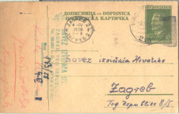 YUGOSLAVIA - CROATIA - RAILWAY Postmark  VIROVITICA  NOVSKA  213  - TITO  REPLY  POST Stationery - 1958 - Lettres & Documents
