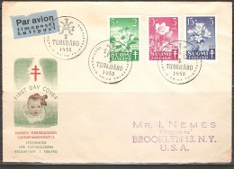 1950 FDC  ANTITUBERCULOSIS  Topics Plants,Flowers  Suomi Finland :) FINLANDIA - Covers & Documents