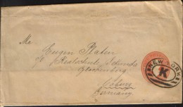 United States - Postal Stationery Cover,circulated At New York To Coburg,Germany - ...-1900