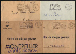 ORANGE - PARIS - BAGNOLS - GRENOBLE / 1967 - 4 LETTRES EN FRANCHISE POSTALE CCP (ref 5837) - Frankobriefe