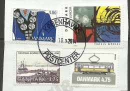 DENMARK Dänemark Danmark Cut Out Europa CEPT 1993 Tram Ship Etc O - Gebraucht