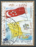2006 VATICANO USATO SINGAPORE 2,00 EURO - VV2-2 - Oblitérés