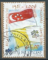 2006 VATICANO USATO SINGAPORE 2,00 EURO - VV2-3 - Oblitérés