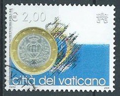 2004 VATICANO USATO MONETA EURO SAN MARINO 2,00 EURO - VV2-4 - Used Stamps